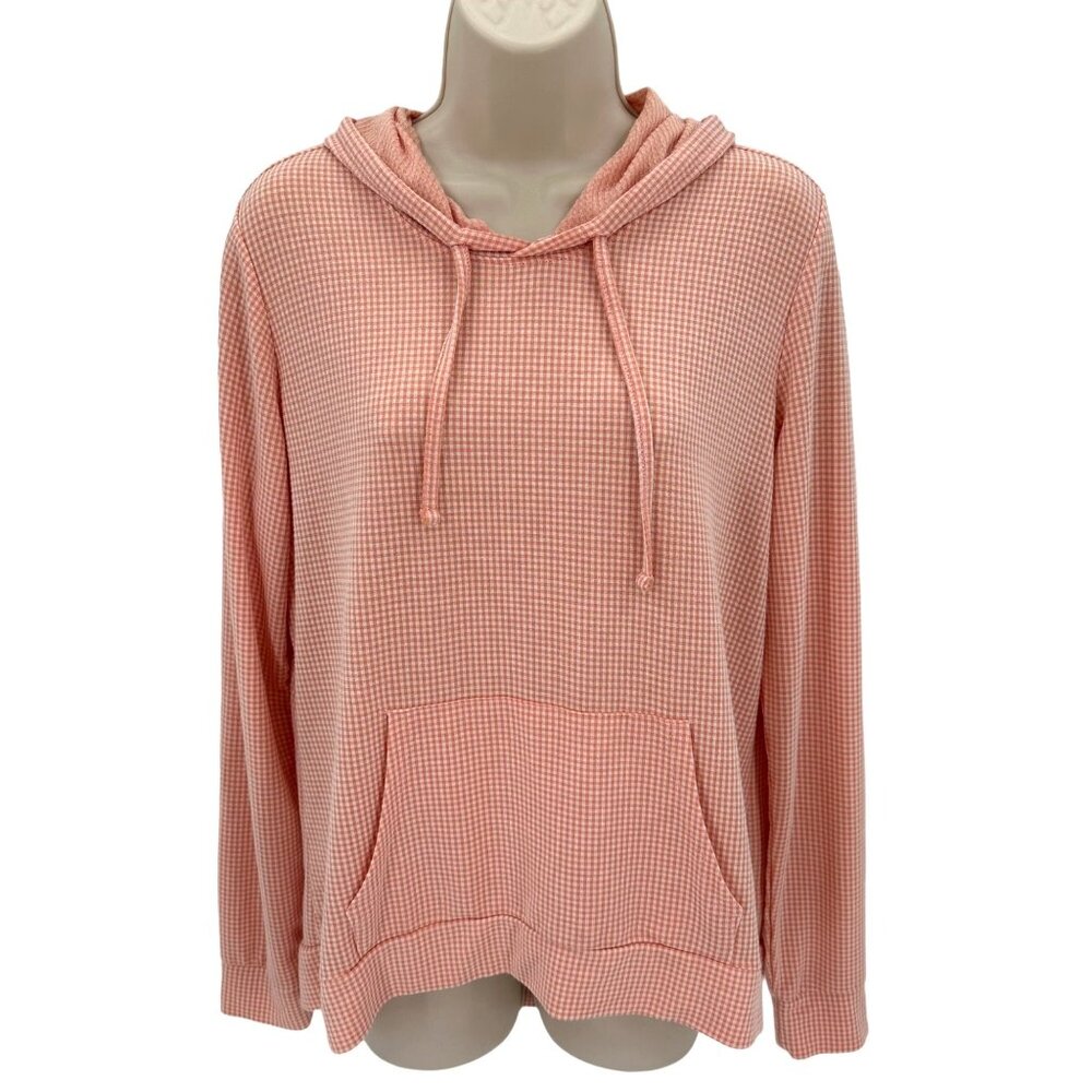 Weatherproof Vintage Womens Hooded Lightweight Long Sleeve Sweatshirt M Peach